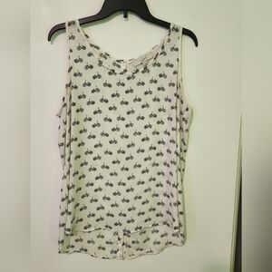 LOFT Bicycle Pattern Linen Tank Top - Size L